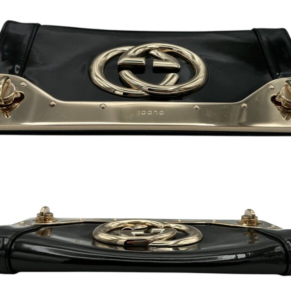 Vintage GUCCI Britt Clutch - Patent Leather - Pre-Loved - Dust Bag - (L) 9in - Picture 6 of 13